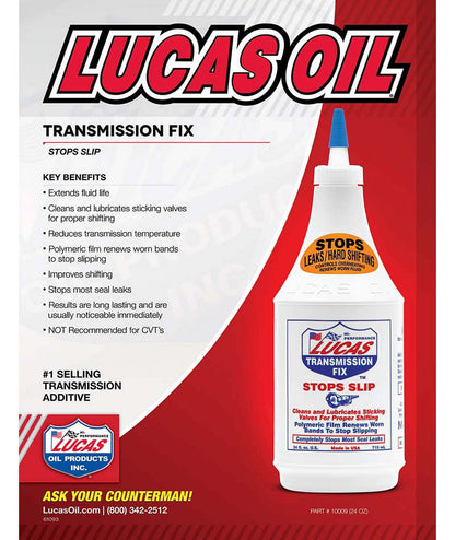 (2 pack) Lucas 10009 Transmission Fix Automotive Performance Additive 24 Ounce - Stops Transmission Slips