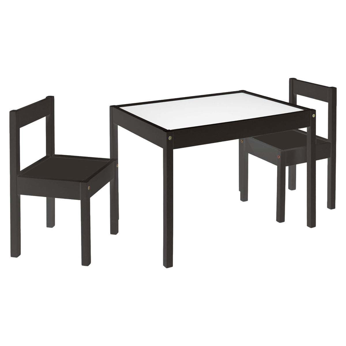 Mainstays Kids 3-Piece Dry Erase Activity Table and Chair Set for Learning, Drawing & Creative Play, Espresso