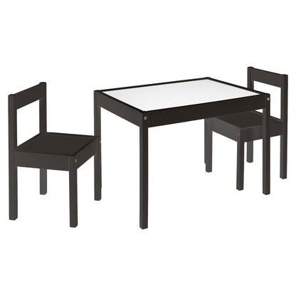 Mainstays Kids 3-Piece Dry Erase Activity Table and Chair Set for Learning, Drawing & Creative Play, Espresso