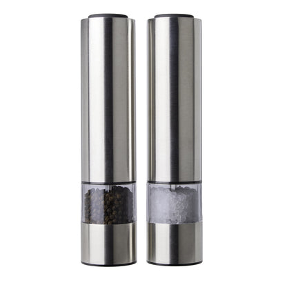 Kamenstein Battery Operated Stainless Steel Salt and Pepper Grinder Set of Two