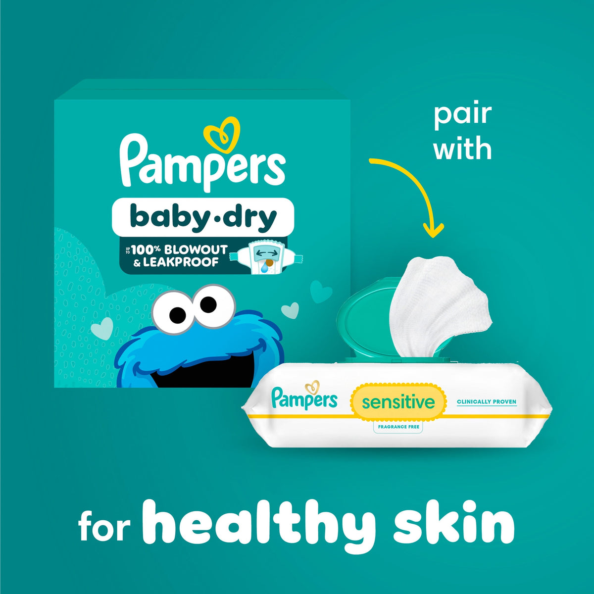 Pampers Baby Dry Baby Diapers Size 3, 104 Count (Select for More Options)