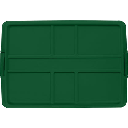 Hefty 72 Quart Clear Plastic Christmas Storage Bin with Holiday Green HIRISE Lid, Set of 6