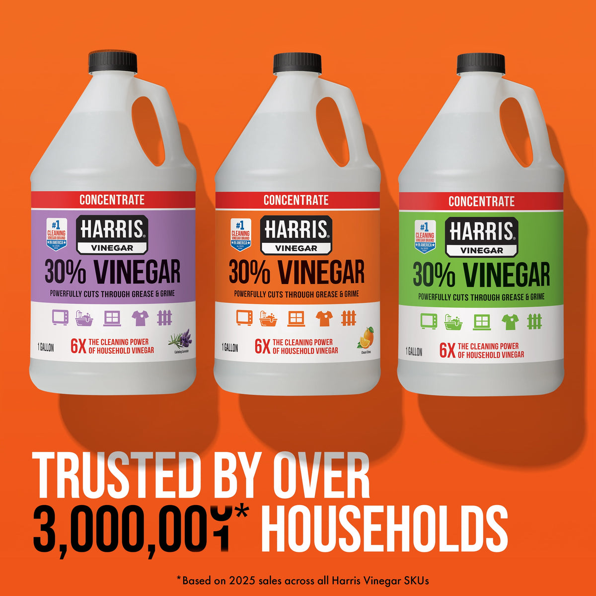 (2 pack) Harris 30% Concentrated Vinegar, Multi-Purpose Use for Home and Outdoor, 1 Gallon