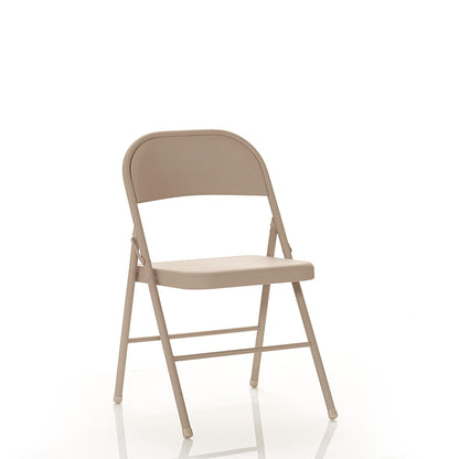 Mainstays All-Steel Metal Folding Chair, Beige, Set of 4