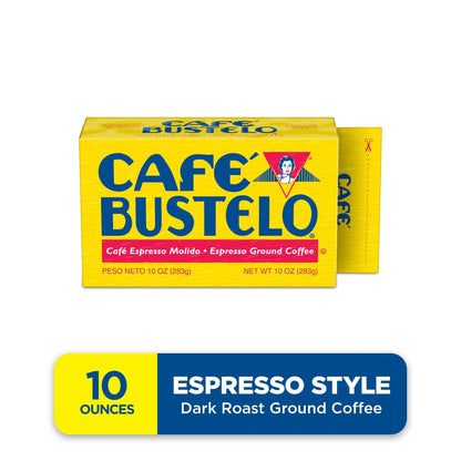(12 pack) Cafe Bustelo, Espresso Style Dark Roast Ground Coffee, Vacuum Packed 10 oz Brick