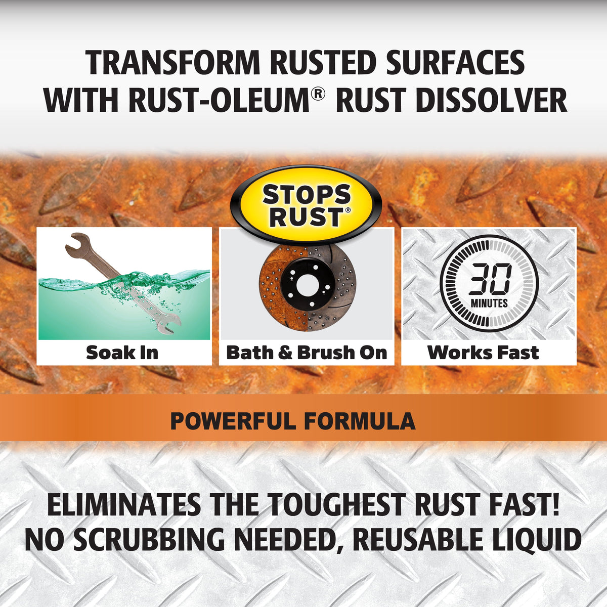 (3 pack) Rust-Oleum Rust Dissolver Gel Spray-300112, 32 oz