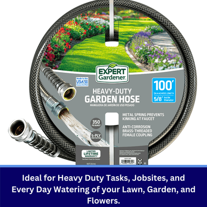 Expert Gardener 5/8 in x 100 ft Heavy Duty Garden Hose