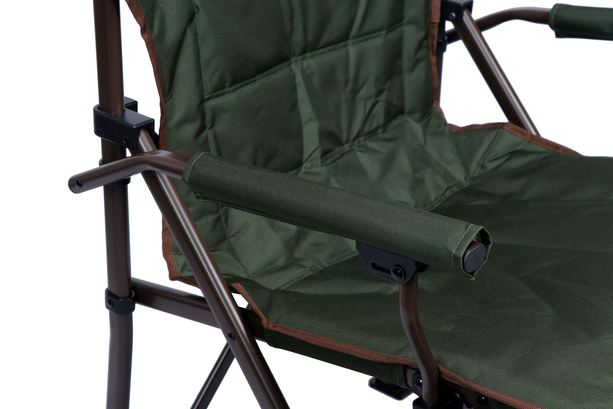 Ozark Trail Heavy Duty Hard Arm Camp Chair, Adjustable Cupholder, Tensioned Seat Fabric, Brown