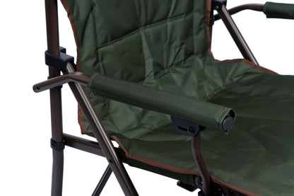 Ozark Trail Heavy Duty Hard Arm Camp Chair, Adjustable Cupholder, Tensioned Seat Fabric, Brown