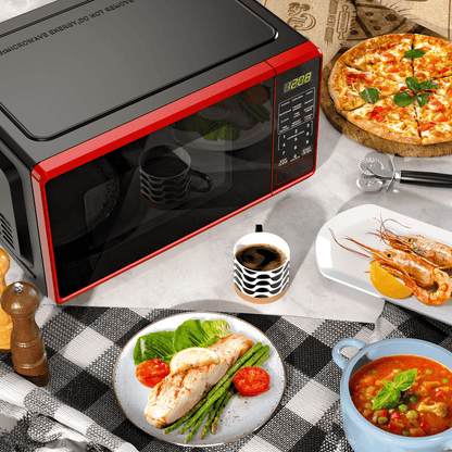Mainstays Countertop Microwave Oven, 0.7 cu ft, 700 W, Red