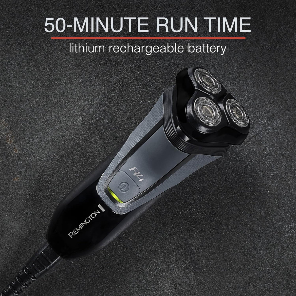 REMINGTON R4 Style Series Men's Rotary Electric Shaver, Cordless Rechargeable, Wet & Dry, Pop-Up Trimmer, Black