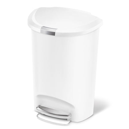 simplehuman Kitchen Trash Can, 13 Gallon Plastic Step Garbage Bin with Secure Slide Lock, Soft Close Lid, Gray