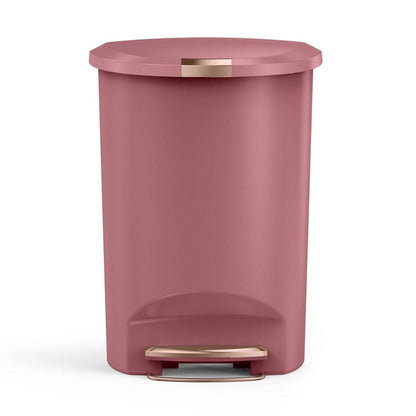simplehuman Kitchen Trash Can, 13 Gallon Plastic Step Garbage Bin with Secure Slide Lock, Soft Close Lid, Gray