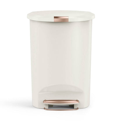 simplehuman Kitchen Trash Can, 13 Gallon Plastic Step Garbage Bin with Secure Slide Lock, Soft Close Lid, Gray