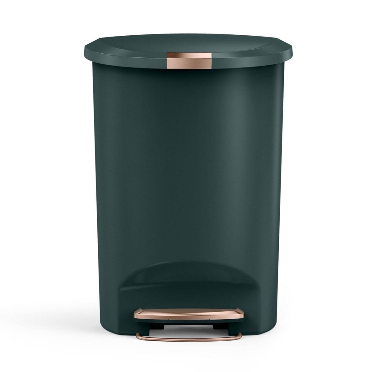 simplehuman Kitchen Trash Can, 13 Gallon Plastic Step Garbage Bin with Secure Slide Lock, Soft Close Lid, Gray