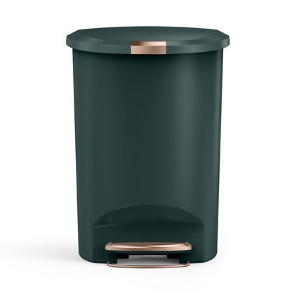 simplehuman Kitchen Trash Can, 13 Gallon Plastic Step Garbage Bin with Secure Slide Lock, Soft Close Lid, Gray