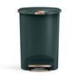 simplehuman Kitchen Trash Can, 13 Gallon Plastic Step Garbage Bin with Secure Slide Lock, Soft Close Lid, Gray